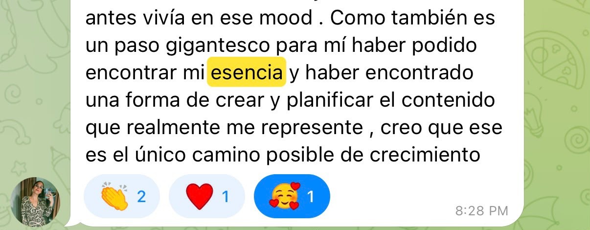 Testimonio de Mariana sobre esencia y planificación
